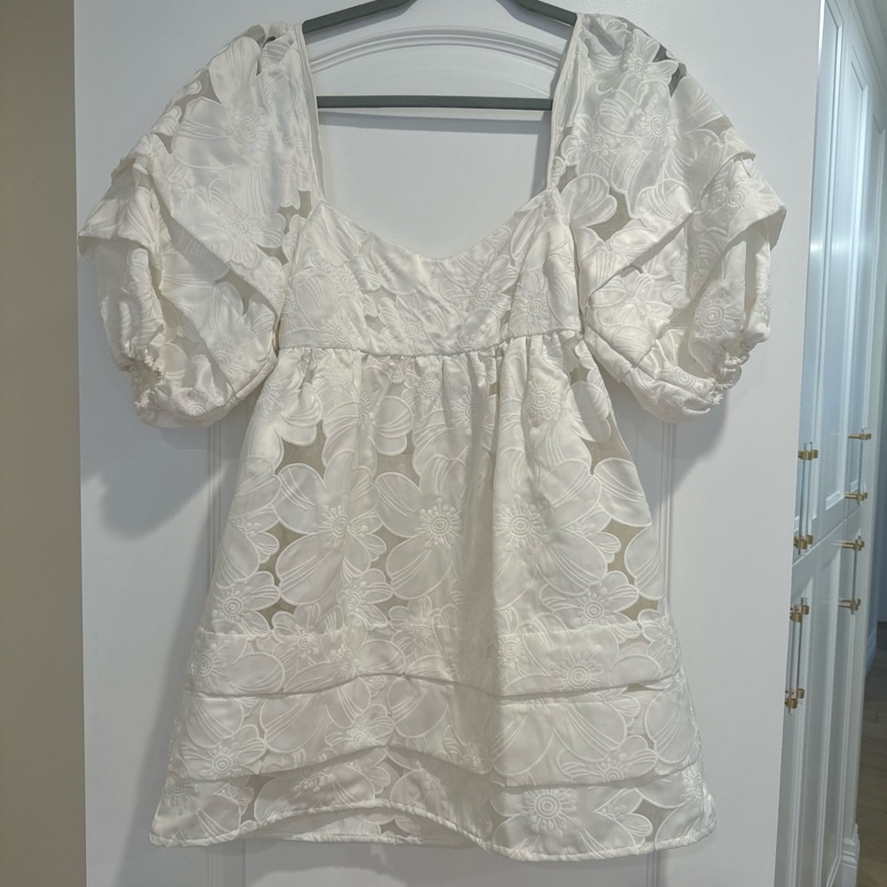 For Love And Lemons Cream Floral Blouse